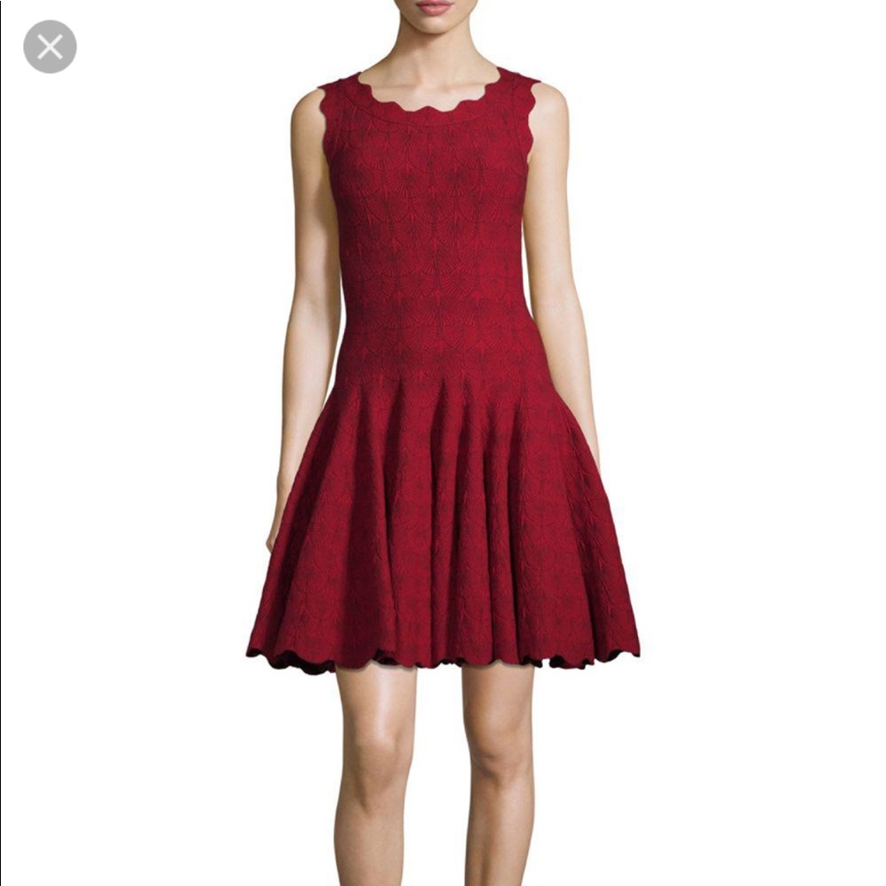 Alaia scallop fit flare dress